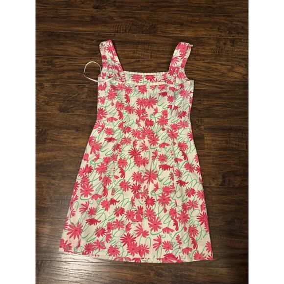 Lilly Pulitzer Womens Dress Size 4 White Pink Floral Mini Summer Coastal Preppy - Picture 6 of 7
